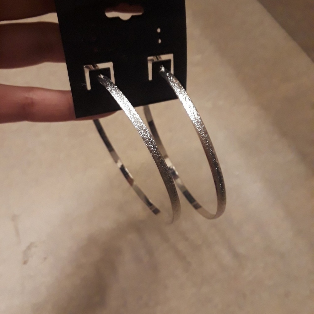 Brand new Big silver hoop earings